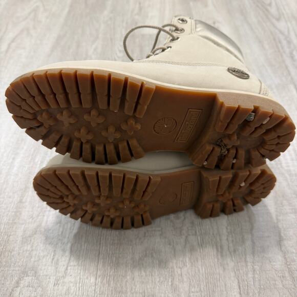 Timberland Premium Waterproof Lace Up Ankle Boots Women's 7 Cream A2798 - Picture 11 of 12